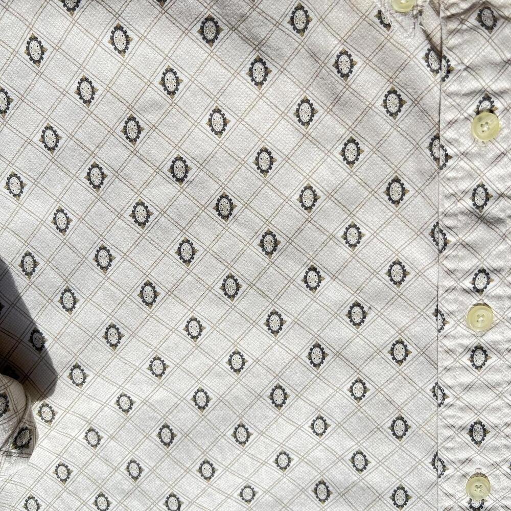 Vintage 90s Diamond Grid Pattern Button Down Shirt - image 4